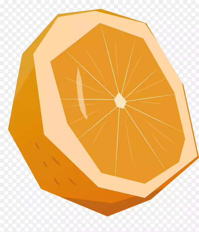 黄色几何简约橘子