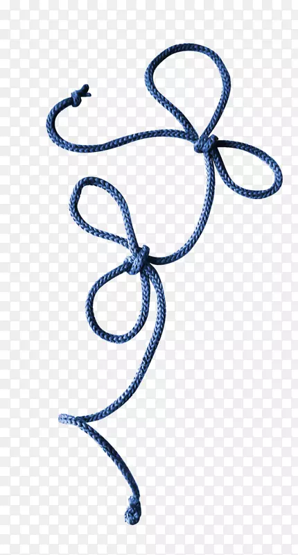 打结的蓝色绳子