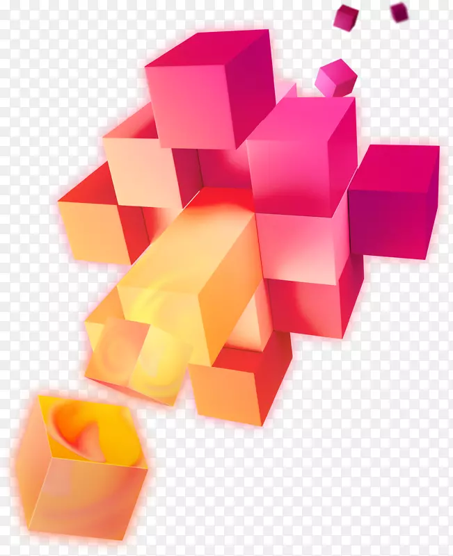立体几何方块装饰素材图案