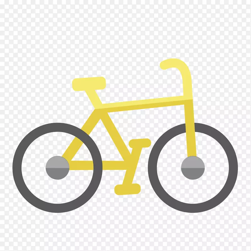 卡通黄色的自行车矢量图
