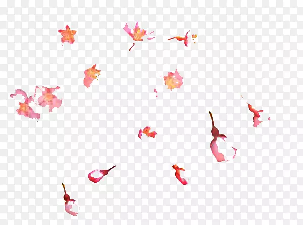 手绘樱花漂浮图片素材
