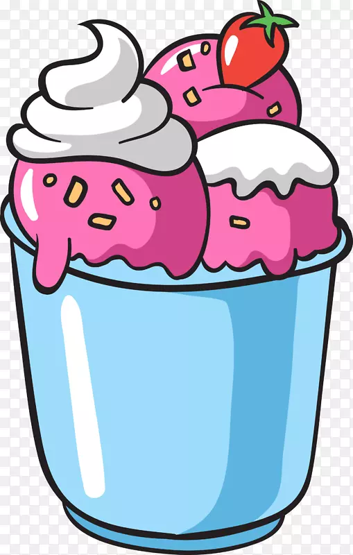 酸奶冰淇淋矢量素材图