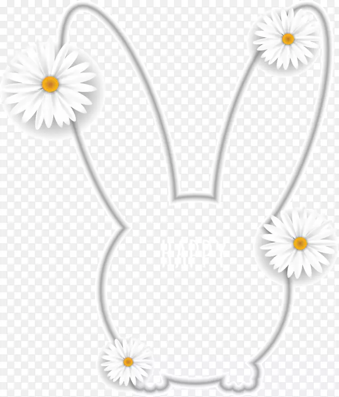 白色雏菊复活节兔子