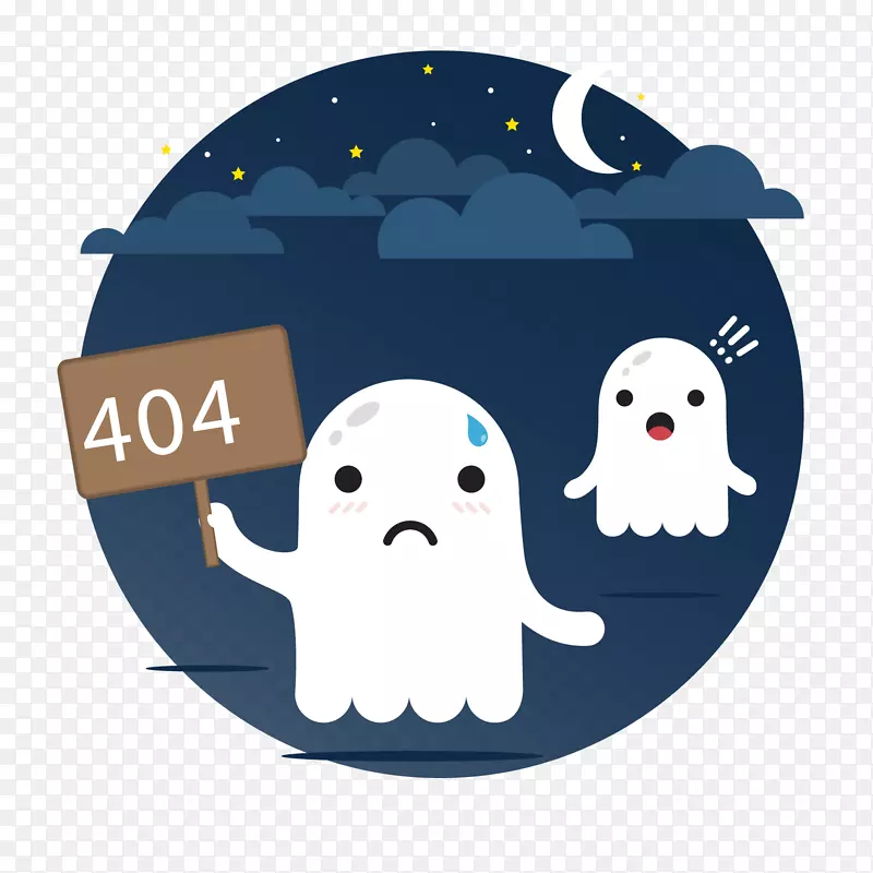 创意404页面幽灵矢量图