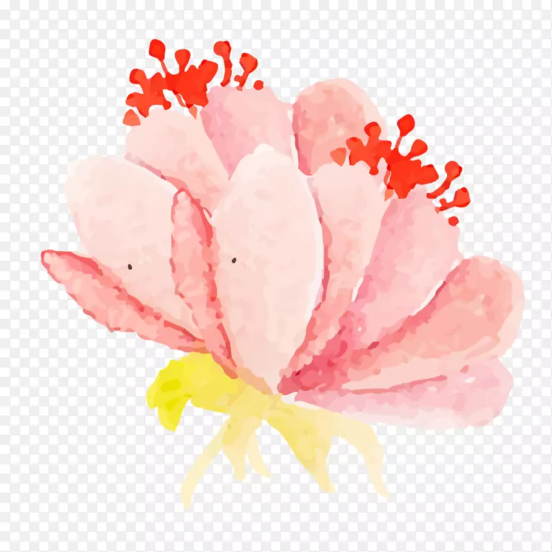 粉红色花朵花蕊手绘水彩花朵设计