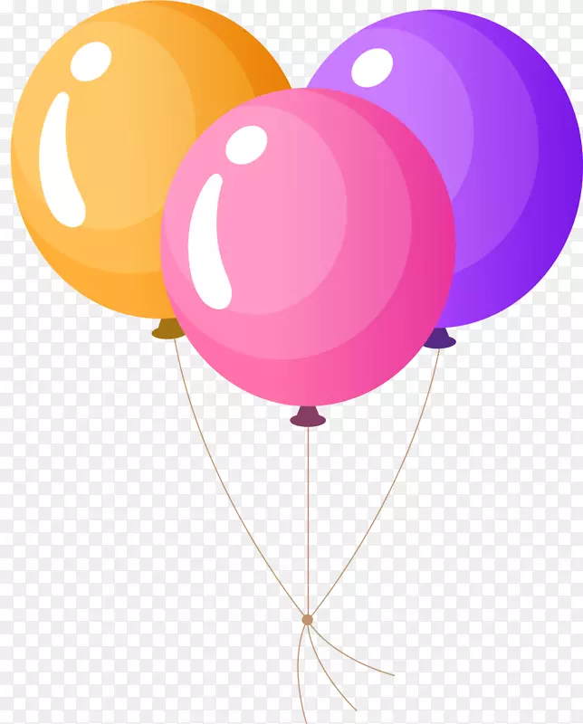 儿童节三个漂浮的气球