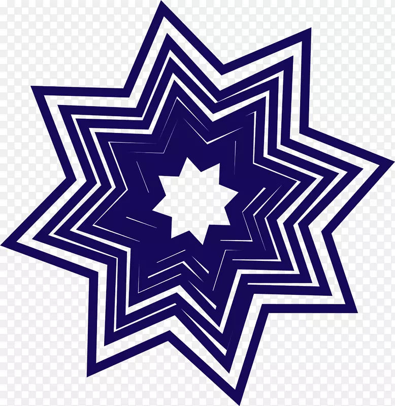 蓝色五角星图案