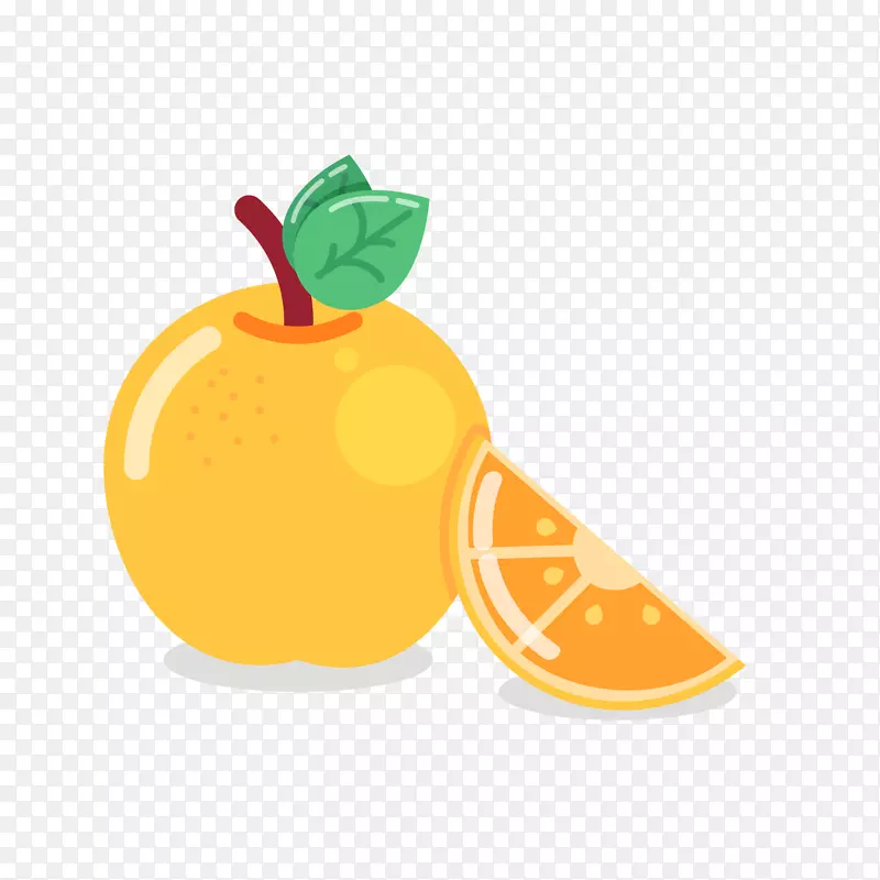 黄色卡通橙子水果