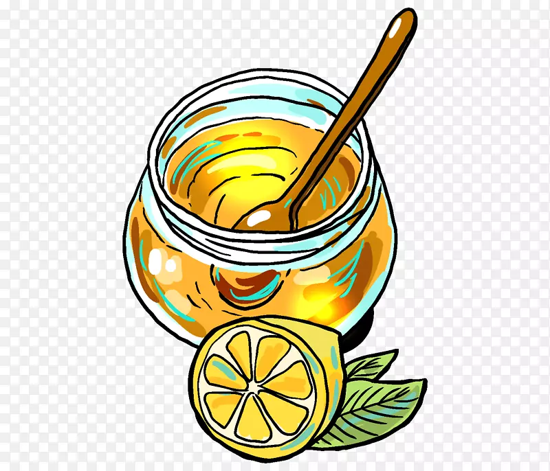 手绘金子蜂蜜罐子