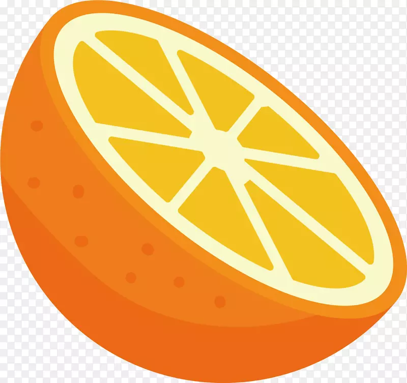 矢量图橘黄色的橙子