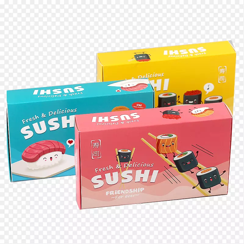 彩色寿司包装盒免扣
