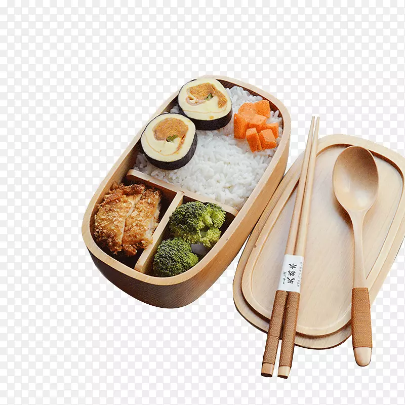 木质多格寿司盒免扣
