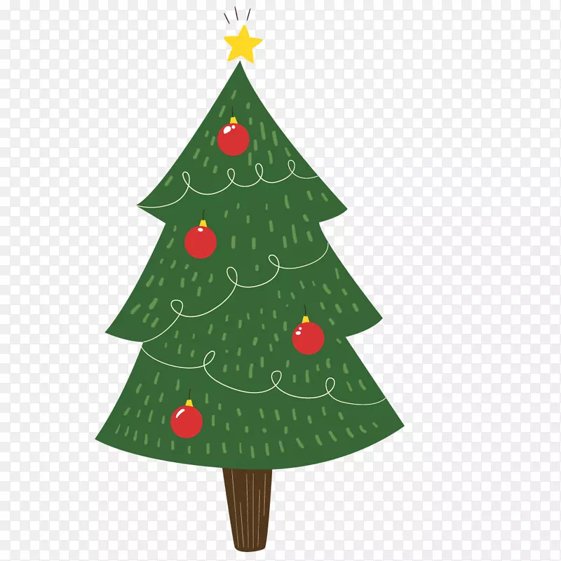 卡通手绘圣诞装饰树