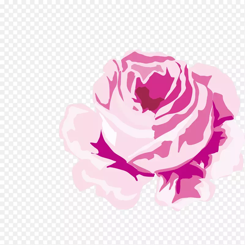 水墨粉紫色玫瑰花