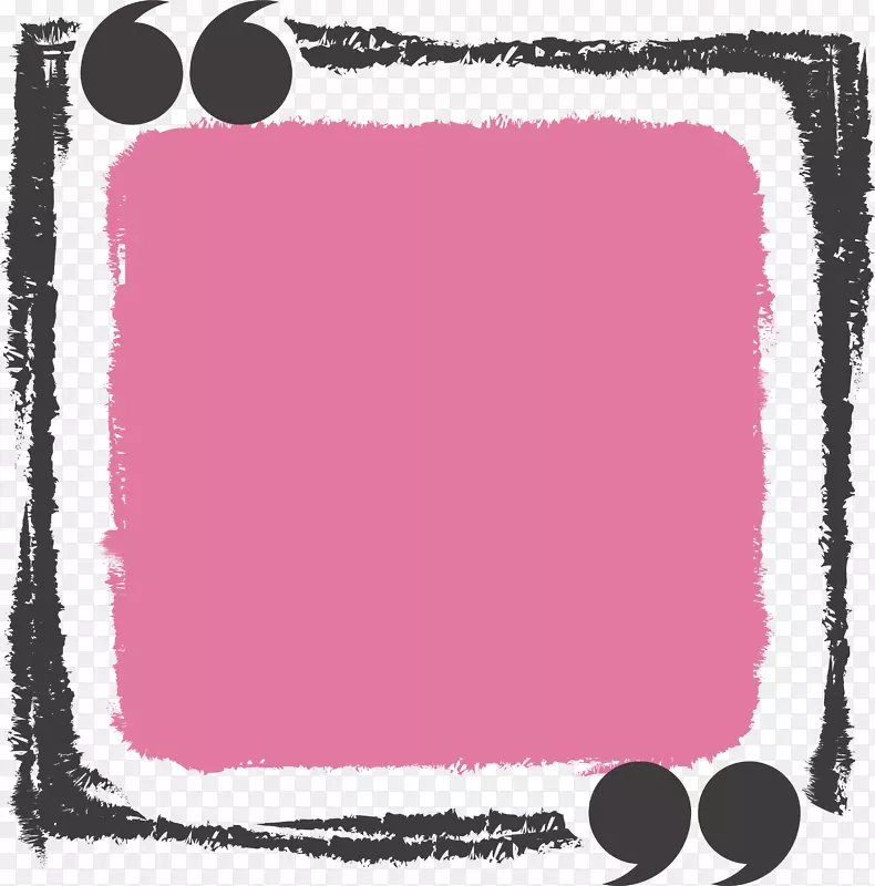 手绘粉色矩形标题框