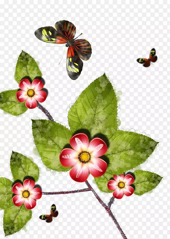 蝴蝶和桃花