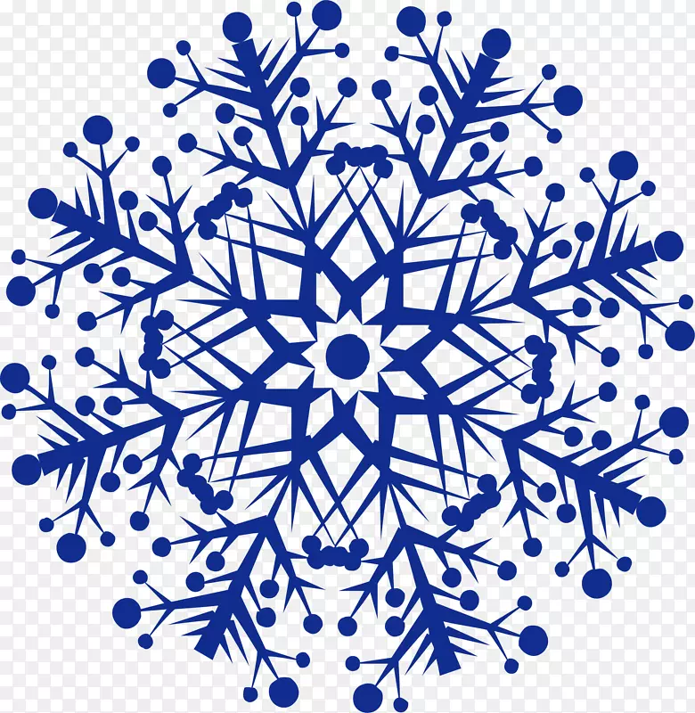 冬天蓝色的雪花花纹