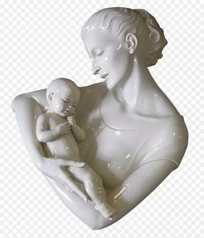 母亲抱着孩子雕塑矢量