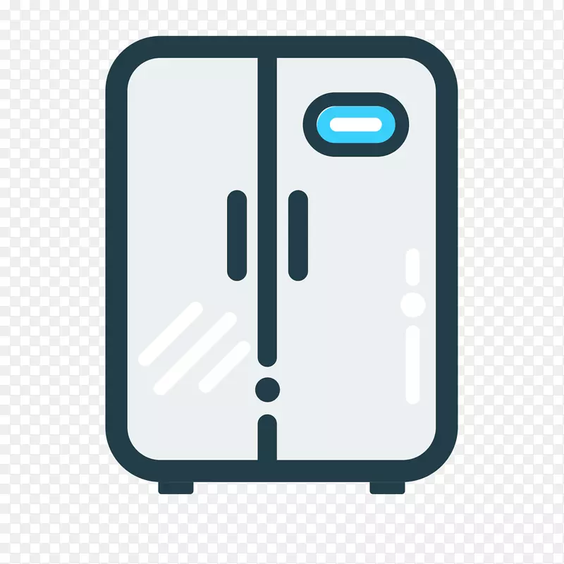 灰色手绘圆角冰箱生活电器图标