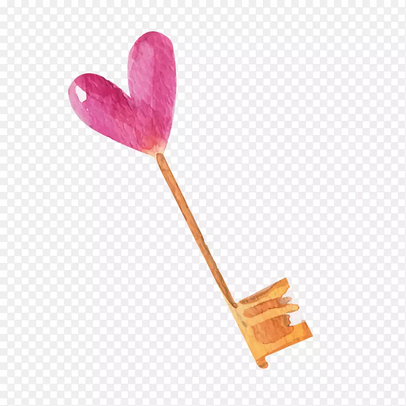 粉色水墨钥匙