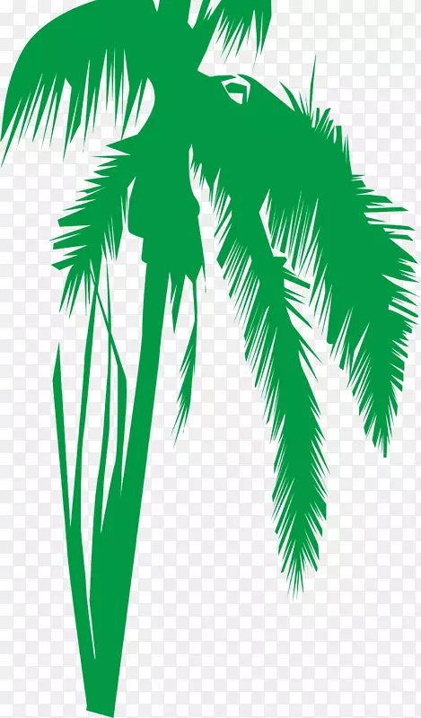 绿的椰树矢量图