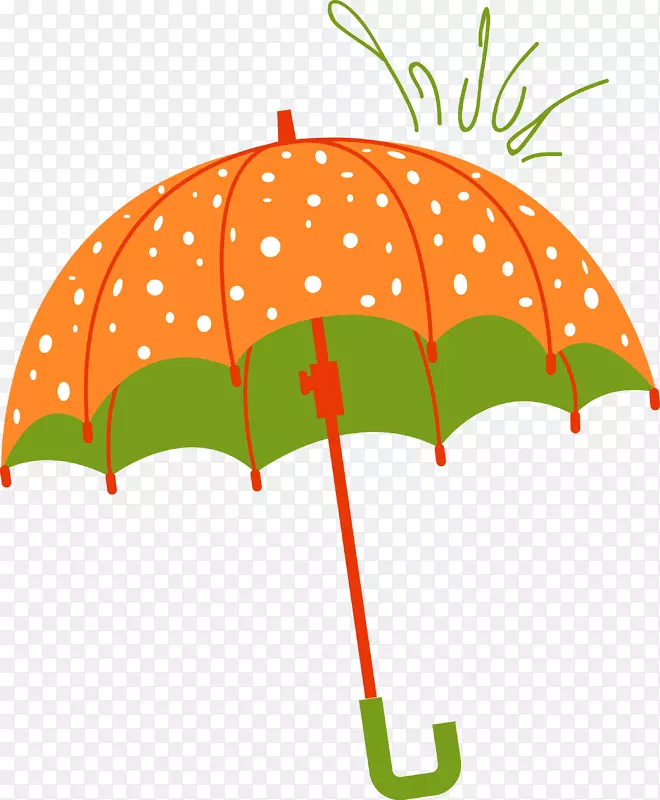 彩色卡通雨伞矢量图