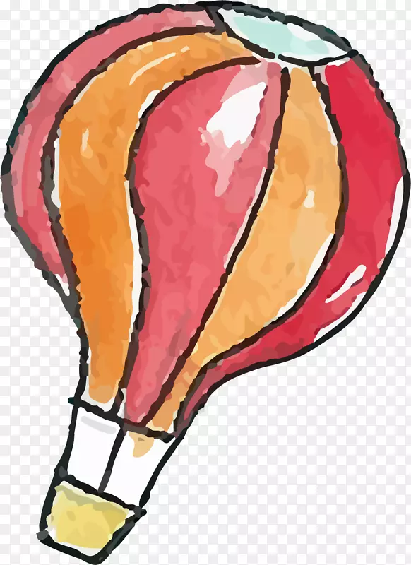 红色卡通漂浮热气球
