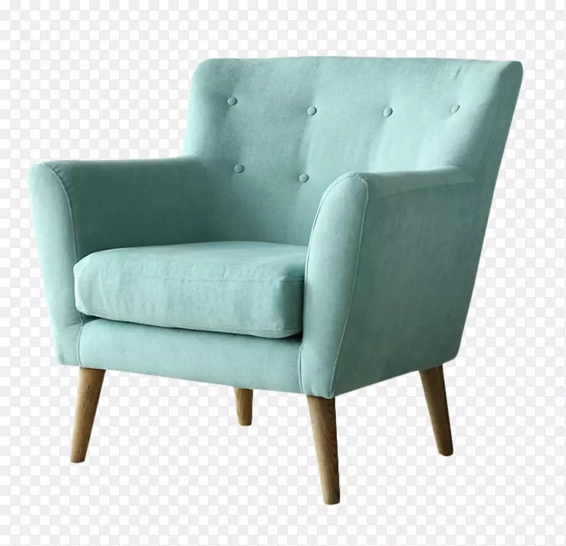 蓝色清新沙发实物