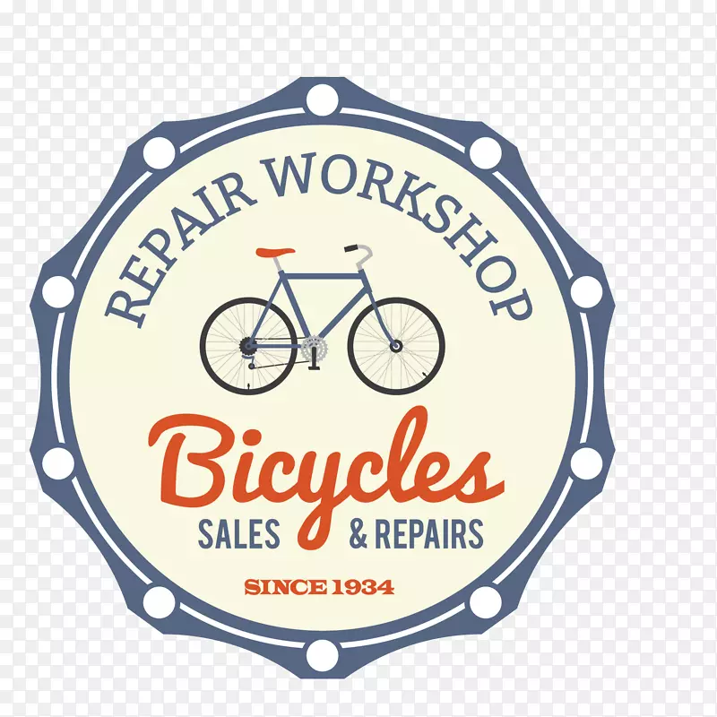 卡通自行车单车标签设计