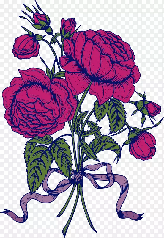 一束美丽紫色玫瑰花