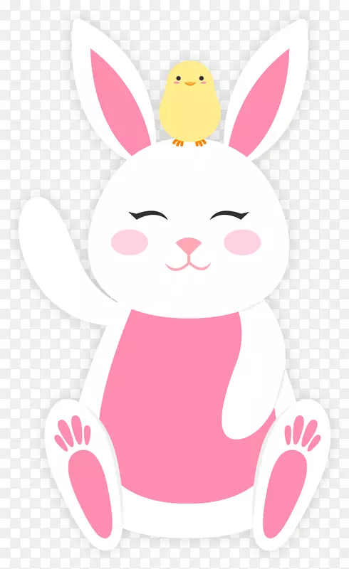 水彩手绘复活节彩色兔子素材