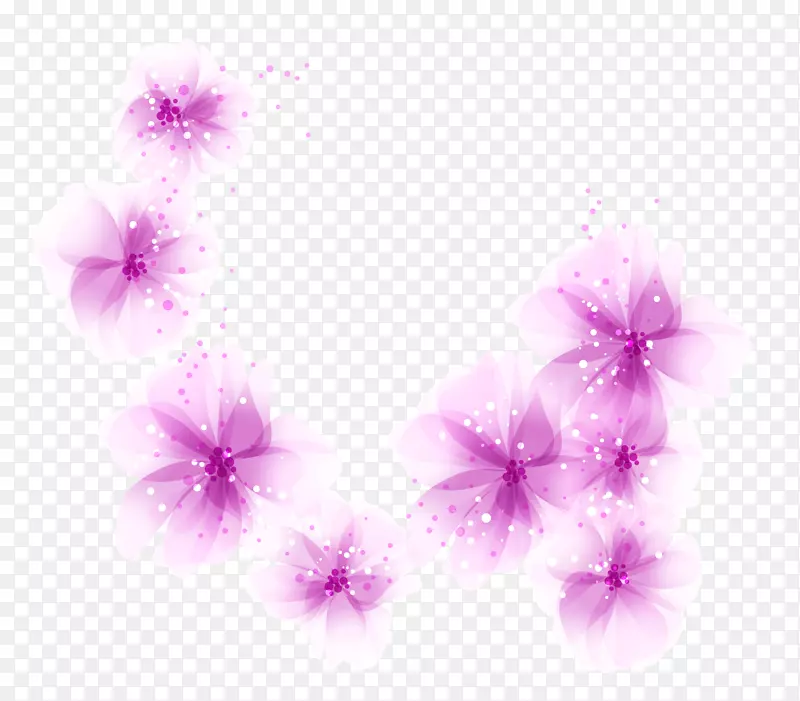 矢量紫色花朵