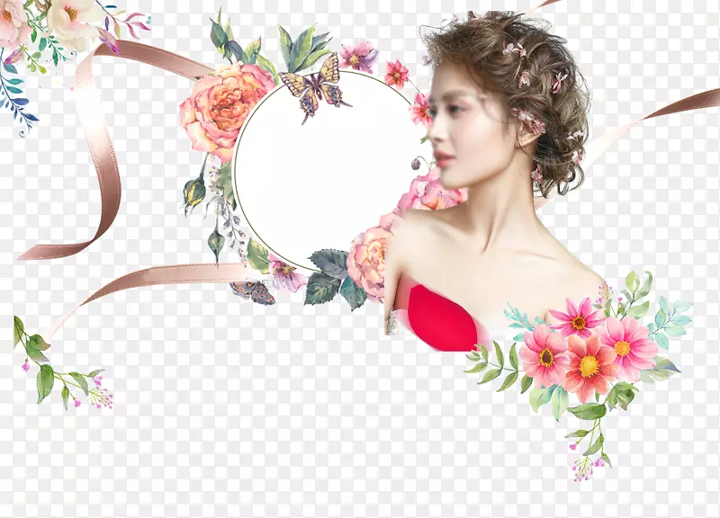美少女花草装饰素材