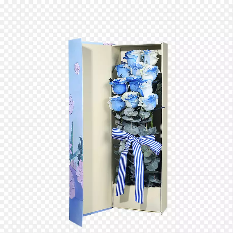蓝色玫瑰花礼盒