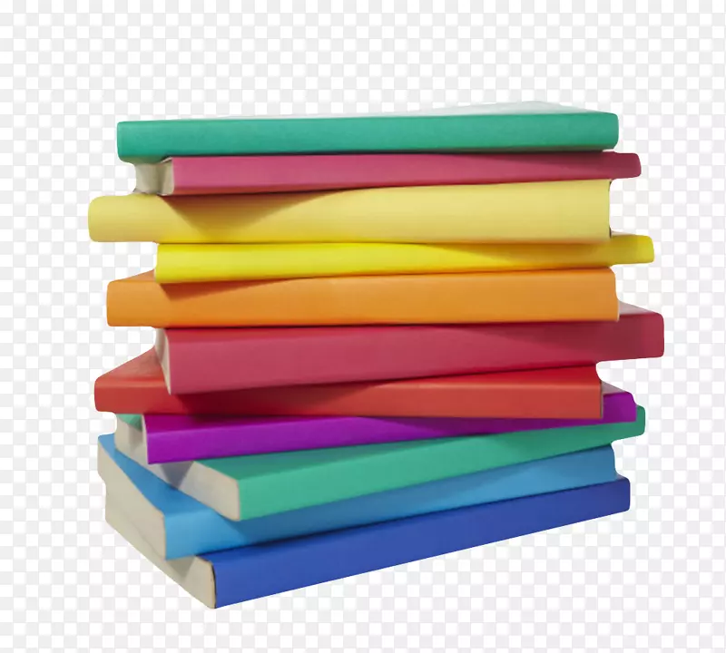 纯色堆叠不整齐的一叠书实物