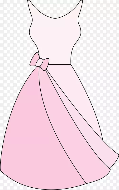 粉色蝴蝶结婚纱长裙