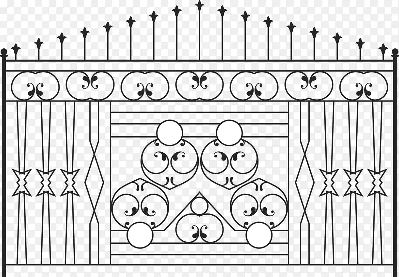 欧式铁艺围栏铁门矢量素材