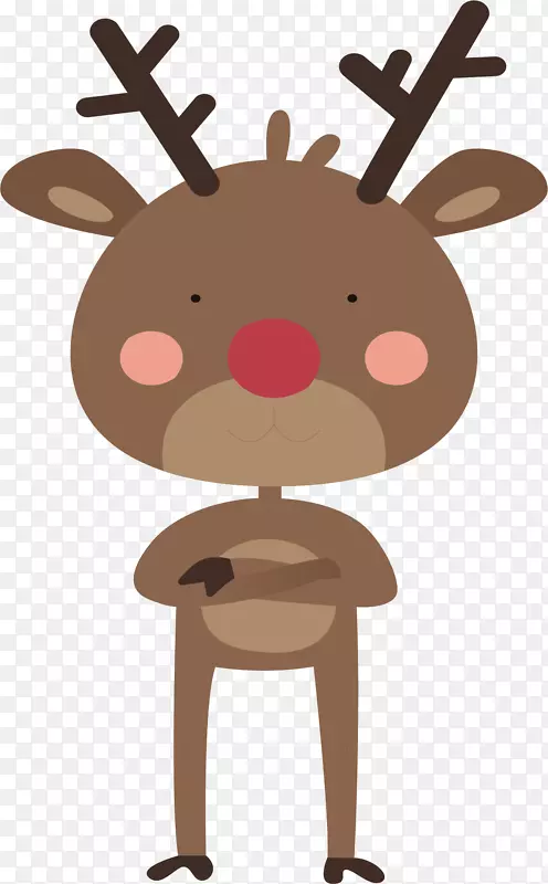 圣诞节卡通棕色驯鹿