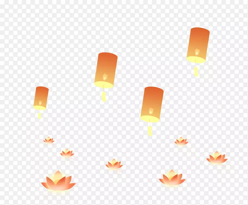 中元节河灯祈福节日元素