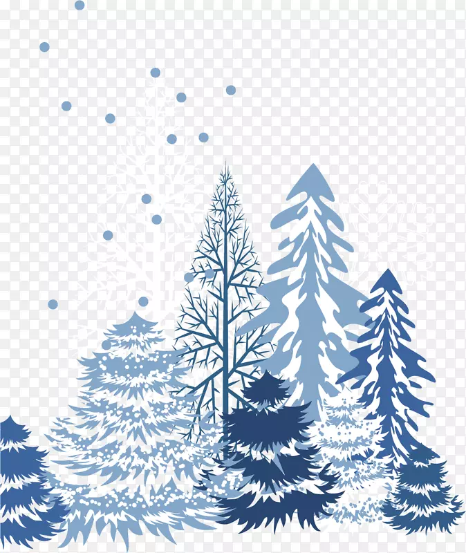雪地树木入冬素材