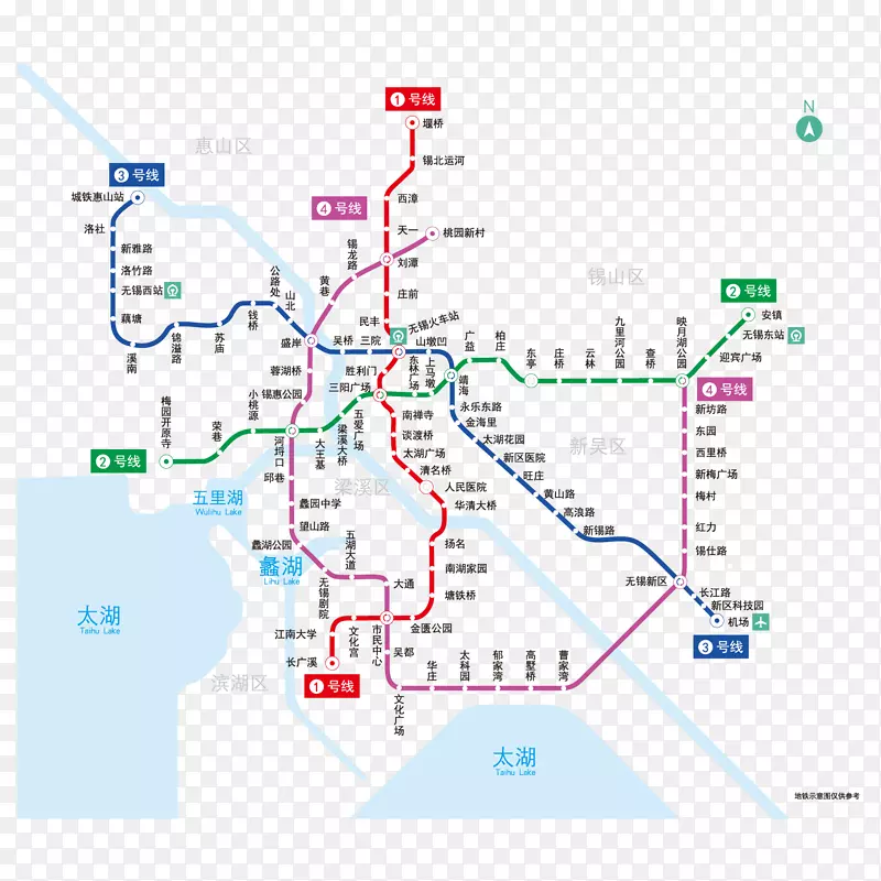 彩色无锡地铁线路图