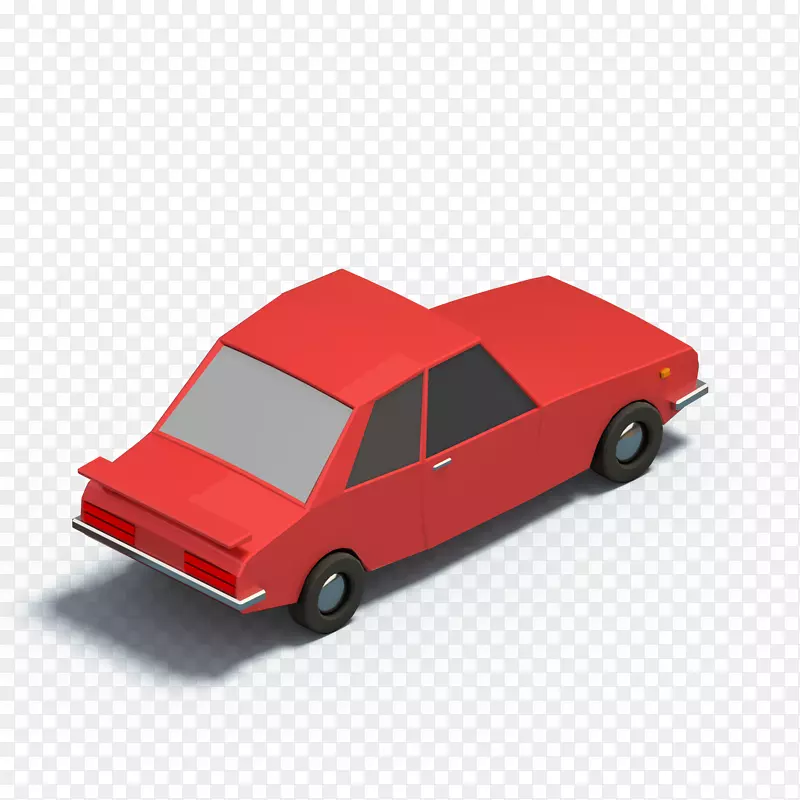 红色汽车的创意模型