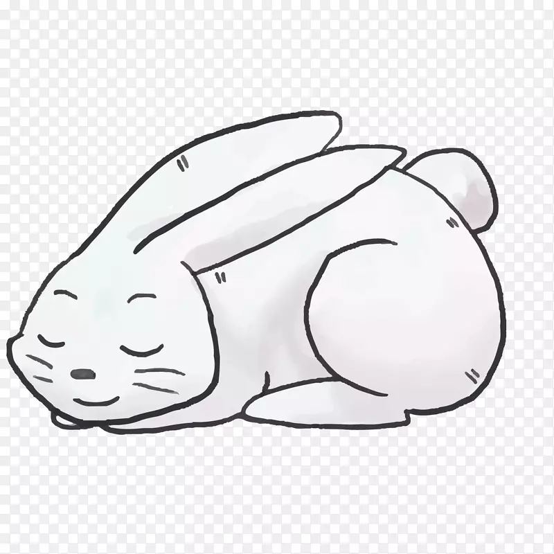 卡通睡觉的可爱小兔子