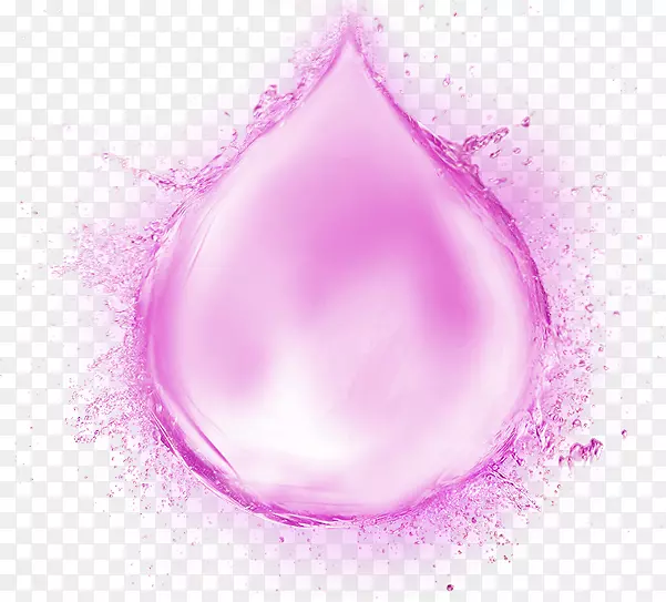 紫色清新水滴效果元素