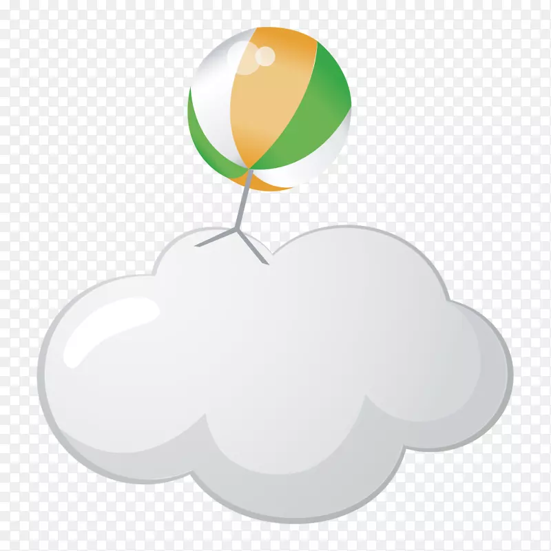 气球白云风向标卡通矢量