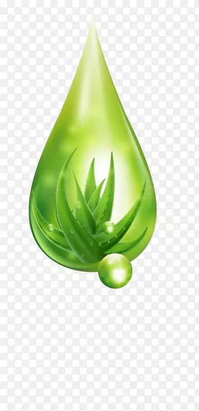 创意合成水滴效果绿色植物