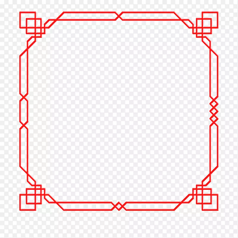 中国风浮雕立体红色正方形边框免