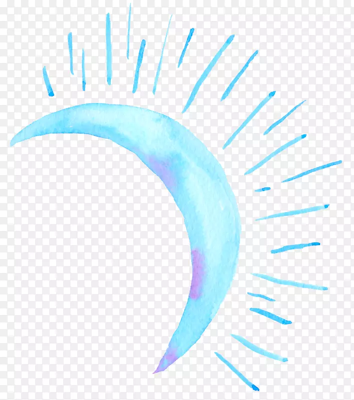发光的蓝色月亮装饰图案