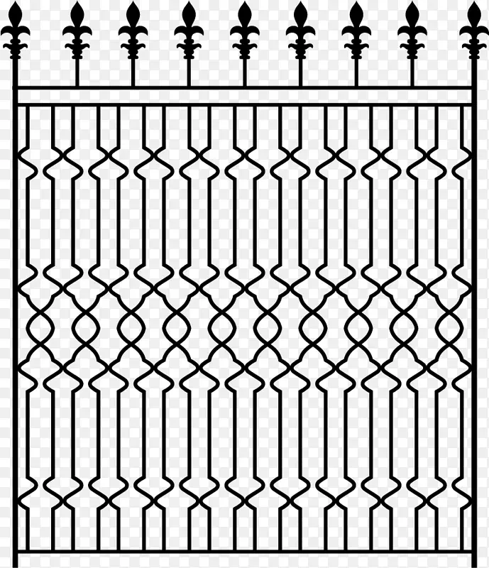 矢量手绘铁栅栏