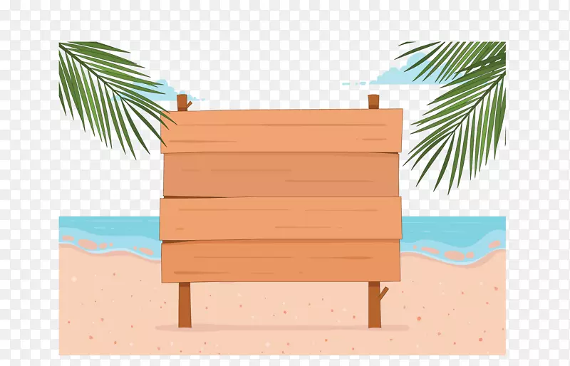 夏天海滩木板标题框